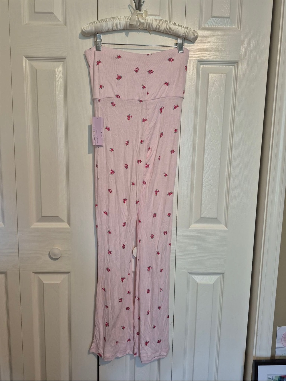 Maternity pajama wild fable Pink Floral Ribbed Sleep Top